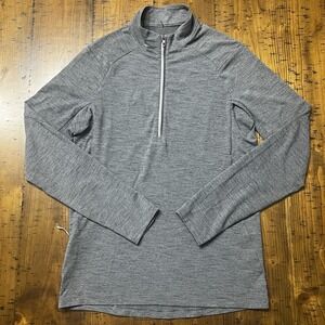 Lululemon Men's S Surge Warm 1/2 Zip Pullover Long Sleeve Gray Running